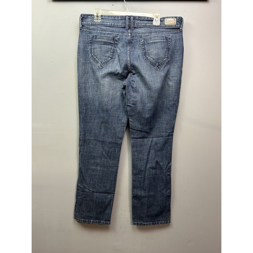 Levi Strauss Signature Jeans Womens 14 Low Rise Straight Stretch Denim 32x18